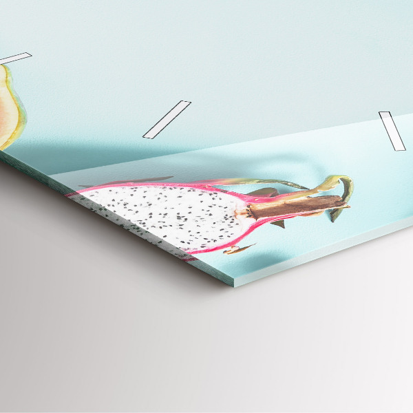 Pendule carrée en verre 'Composition d''été'