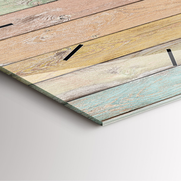 Horloge carrée en verre Des planches colorées