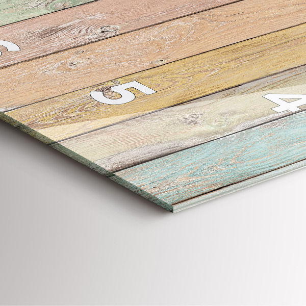 Horloge carrée en verre Des planches colorées