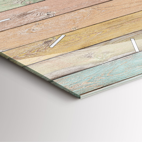 Horloge carrée en verre Des planches colorées