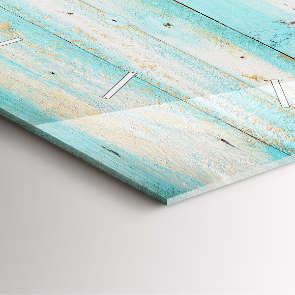 Horloge carrée en verre Tableaux bleus