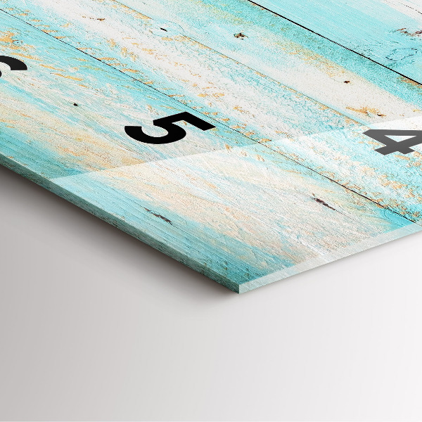 Horloge carrée en verre Tableaux bleus