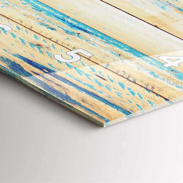 Horloge carrée en verre Bois rayé