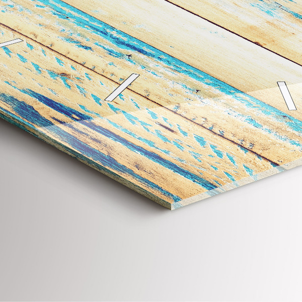 Horloge carrée en verre Bois rayé