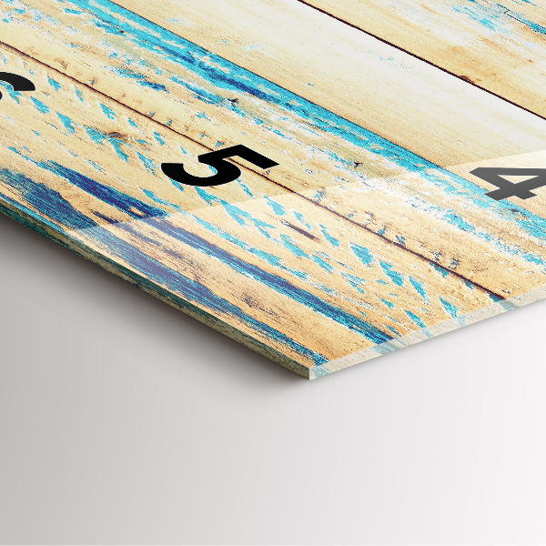 Horloge carrée en verre Bois rayé