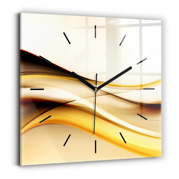 Horloge carrée en verre Vague abstraite