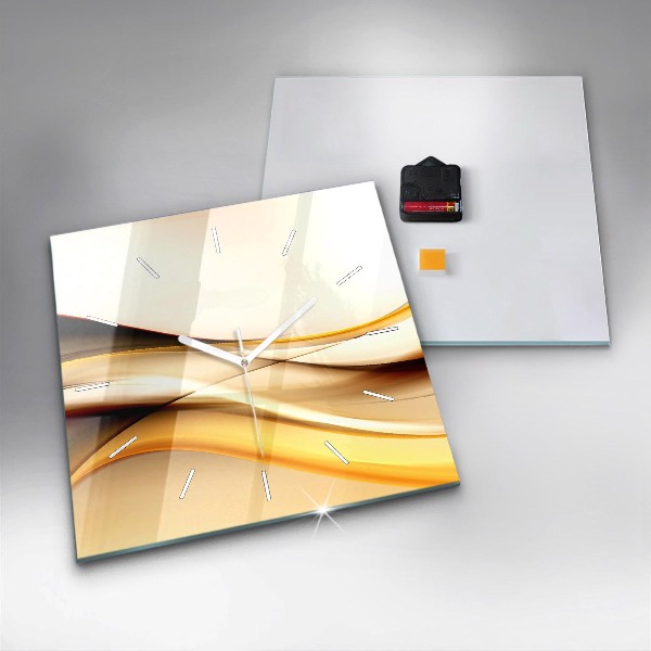 Horloge carrée en verre Vague abstraite