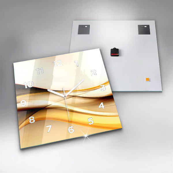 Horloge carrée en verre Vague abstraite
