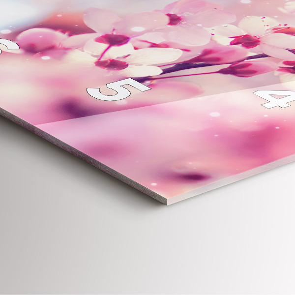 Horloge carrée en verre Fleurs de printemps