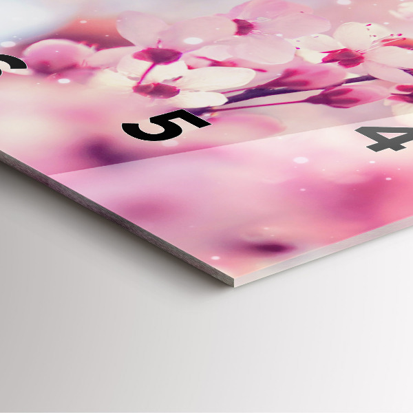 Horloge carrée en verre Fleurs de printemps