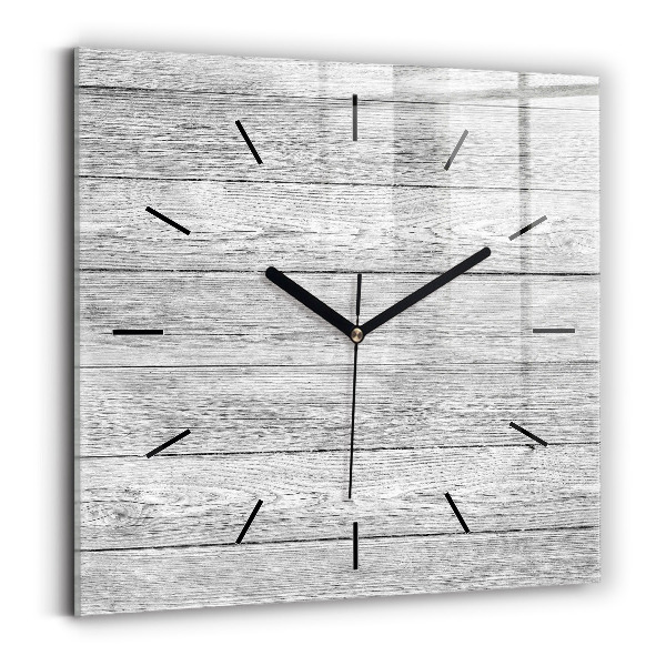 Horloge carrée en verre Panneaux en bois
