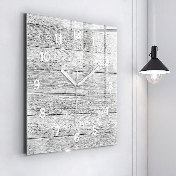 Horloge carrée en verre Panneaux en bois