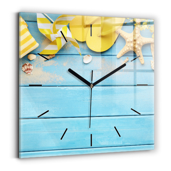 Horloge carrée en verre Accessoires et planches de plage