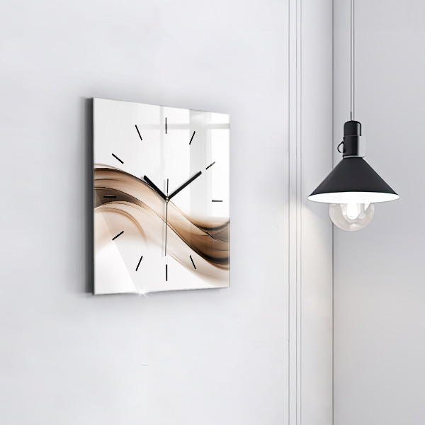 Horloge carrée en verre 'Ligne d''abstraction'