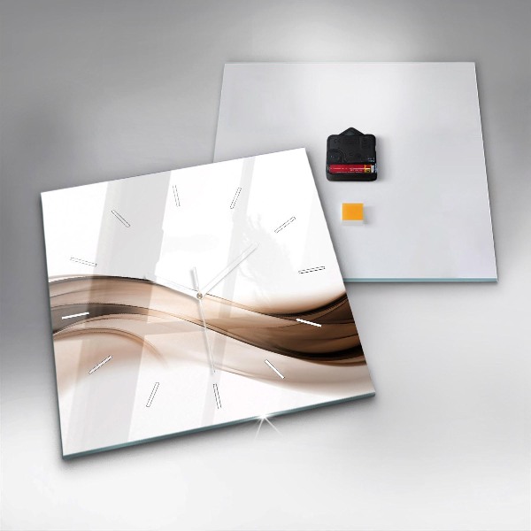 Horloge carrée en verre 'Ligne d''abstraction'