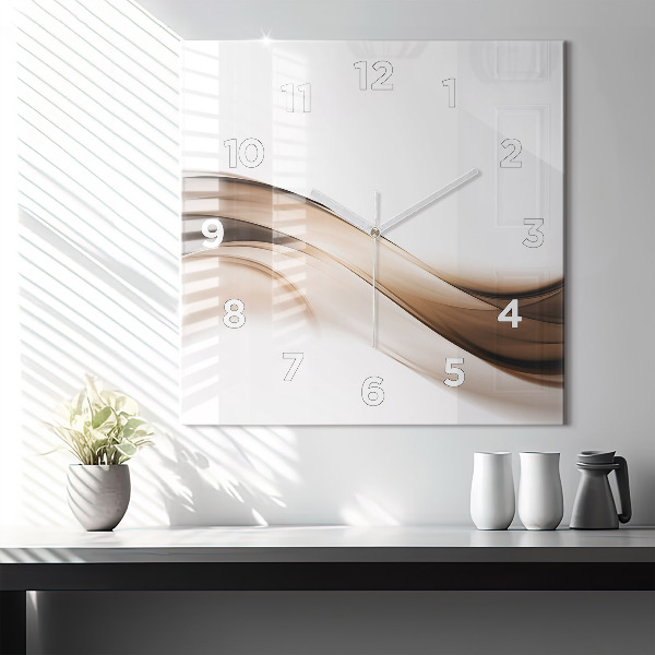 Horloge carrée en verre 'Ligne d''abstraction'