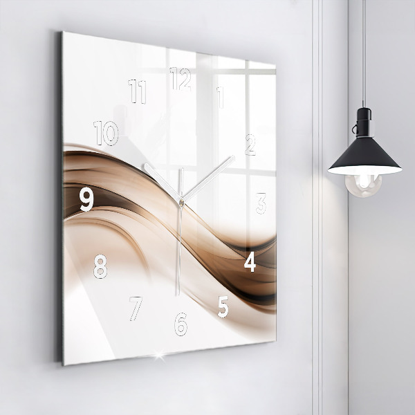 Horloge carrée en verre 'Ligne d''abstraction'
