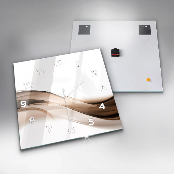 Horloge carrée en verre 'Ligne d''abstraction'