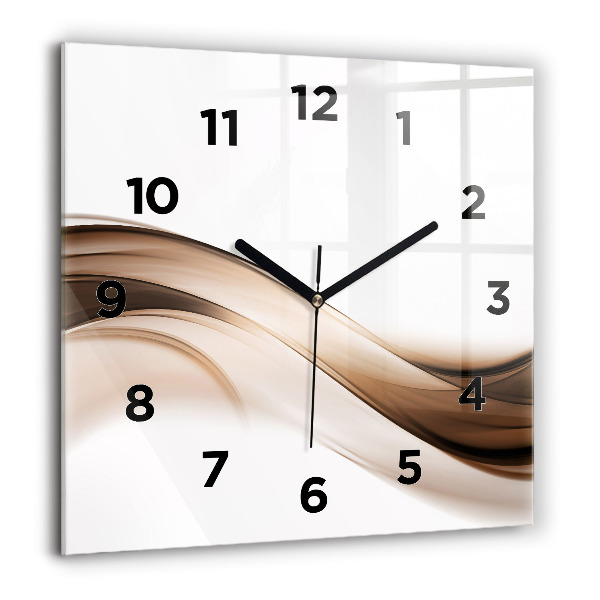 Horloge carrée en verre 'Ligne d''abstraction'