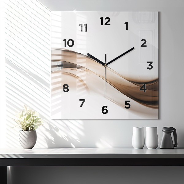 Horloge carrée en verre 'Ligne d''abstraction'
