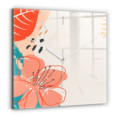 Horloge murale carrée plantes hawaïennes