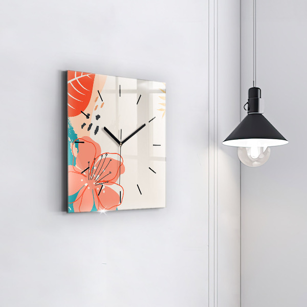 Horloge murale carrée plantes hawaïennes