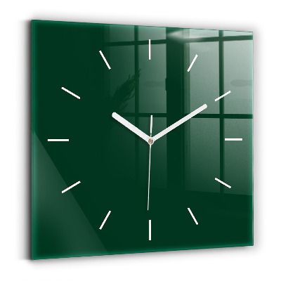Horloge murale carrée Couleur vert bouteille