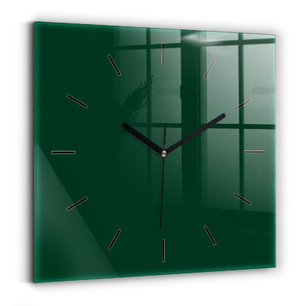 Horloge murale carrée Couleur vert bouteille