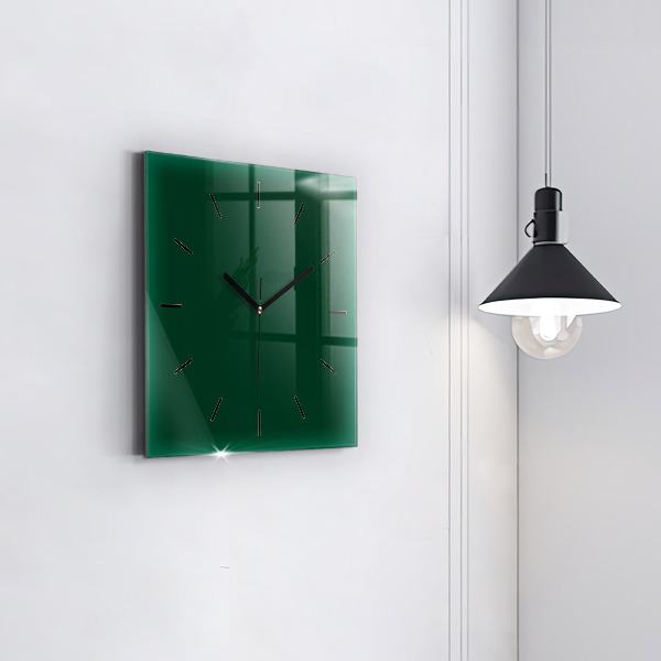 Horloge murale carrée Couleur vert bouteille