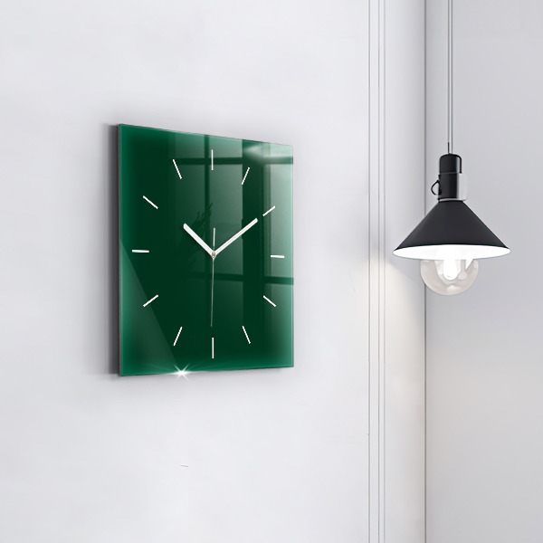 Horloge murale carrée Couleur vert bouteille