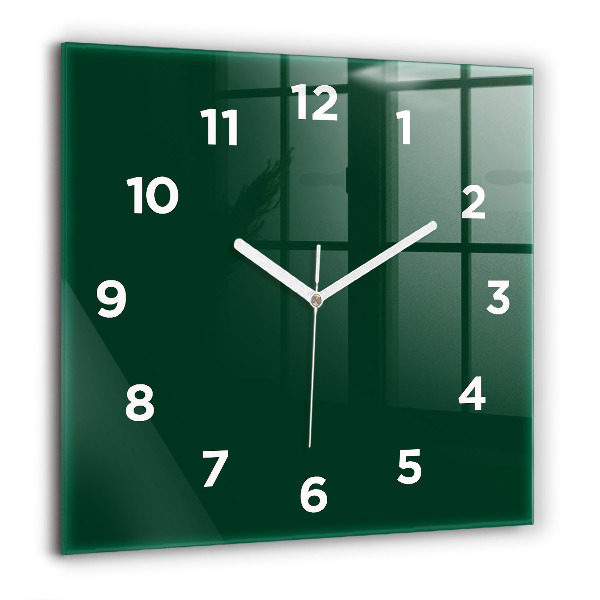 Horloge murale carrée Couleur vert bouteille