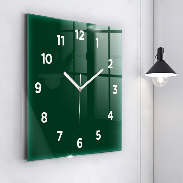 Horloge murale carrée Couleur vert bouteille