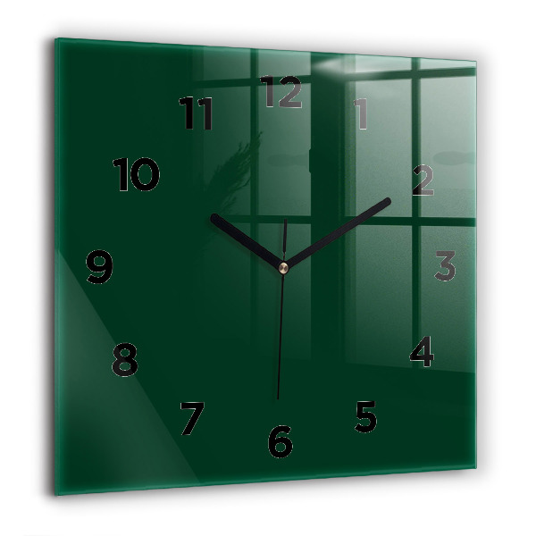 Horloge murale carrée Couleur vert bouteille