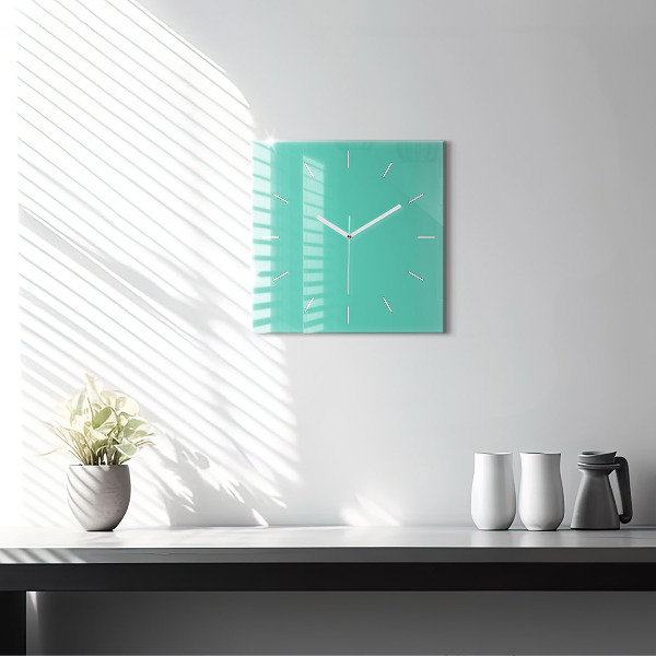 Horloge murale carrée Turquoise