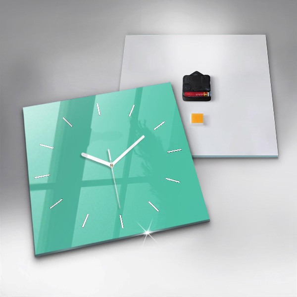 Horloge murale carrée Turquoise