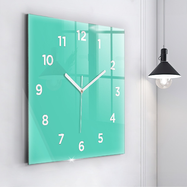 Horloge murale carrée Turquoise
