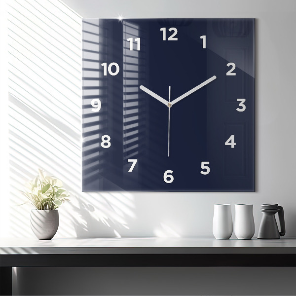Horloge murale carrée Bleu marine foncé