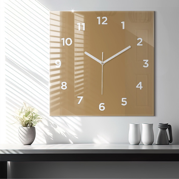 Horloge murale carrée Beige