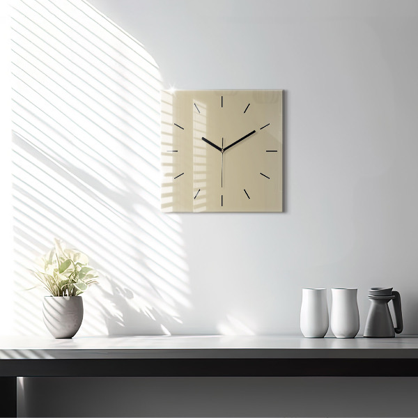 Horloge murale carrée Beige