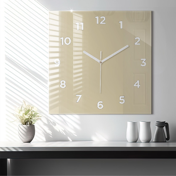 Horloge murale carrée Beige