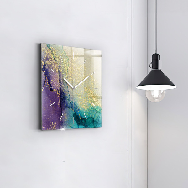 Horloge murale carrée Abstraction des couleurs