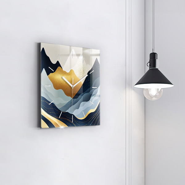 Horloge murale carrée Montagnes abstraites