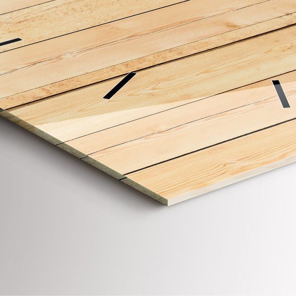 Horloge murale carrée planches de bois