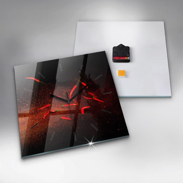 Horloge murale carrée Piments