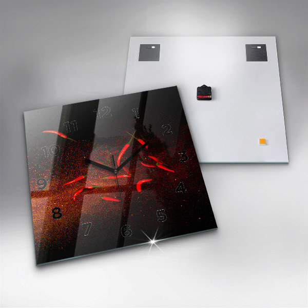 Horloge murale carrée Piments