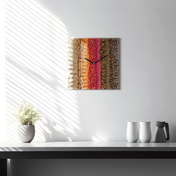 Horloge murale carrée 'Des rangées d''épices'