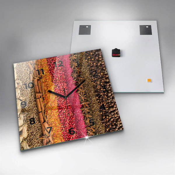 Horloge murale carrée 'Des rangées d''épices'