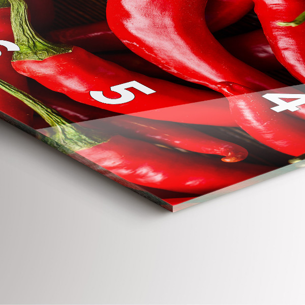 Horloge murale carrée Piments forts