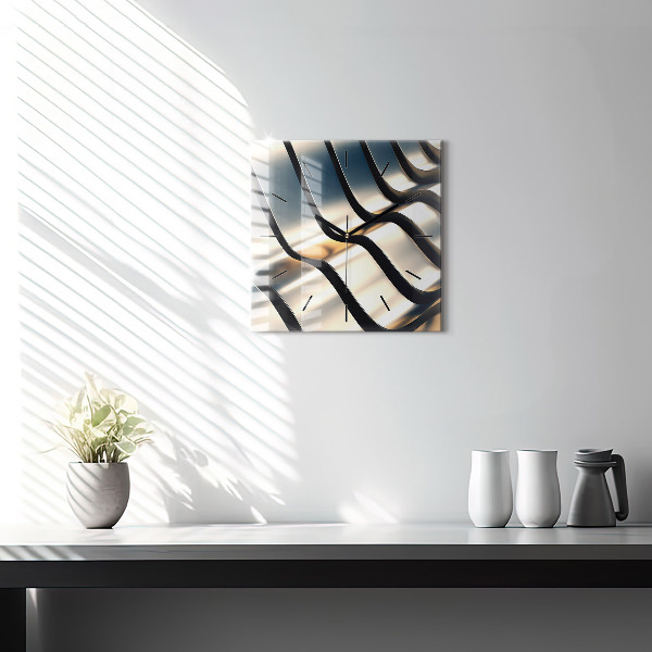 Horloge murale carrée Motif argenté