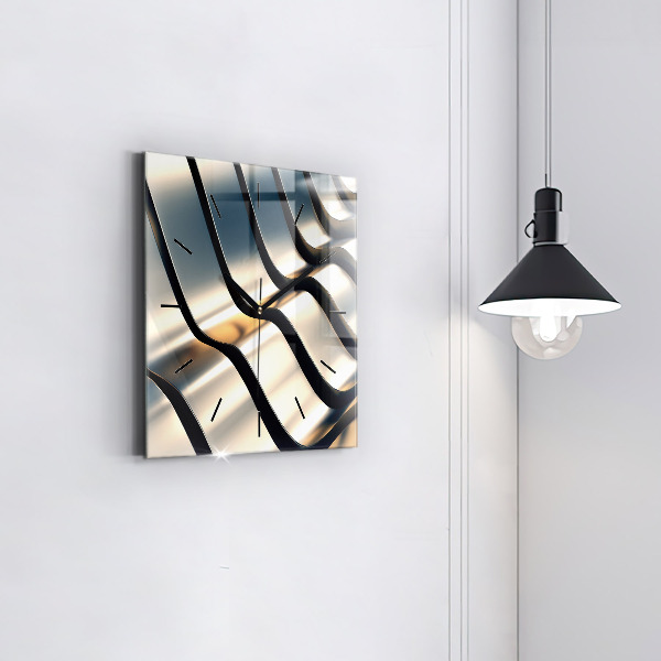 Horloge murale carrée Motif argenté